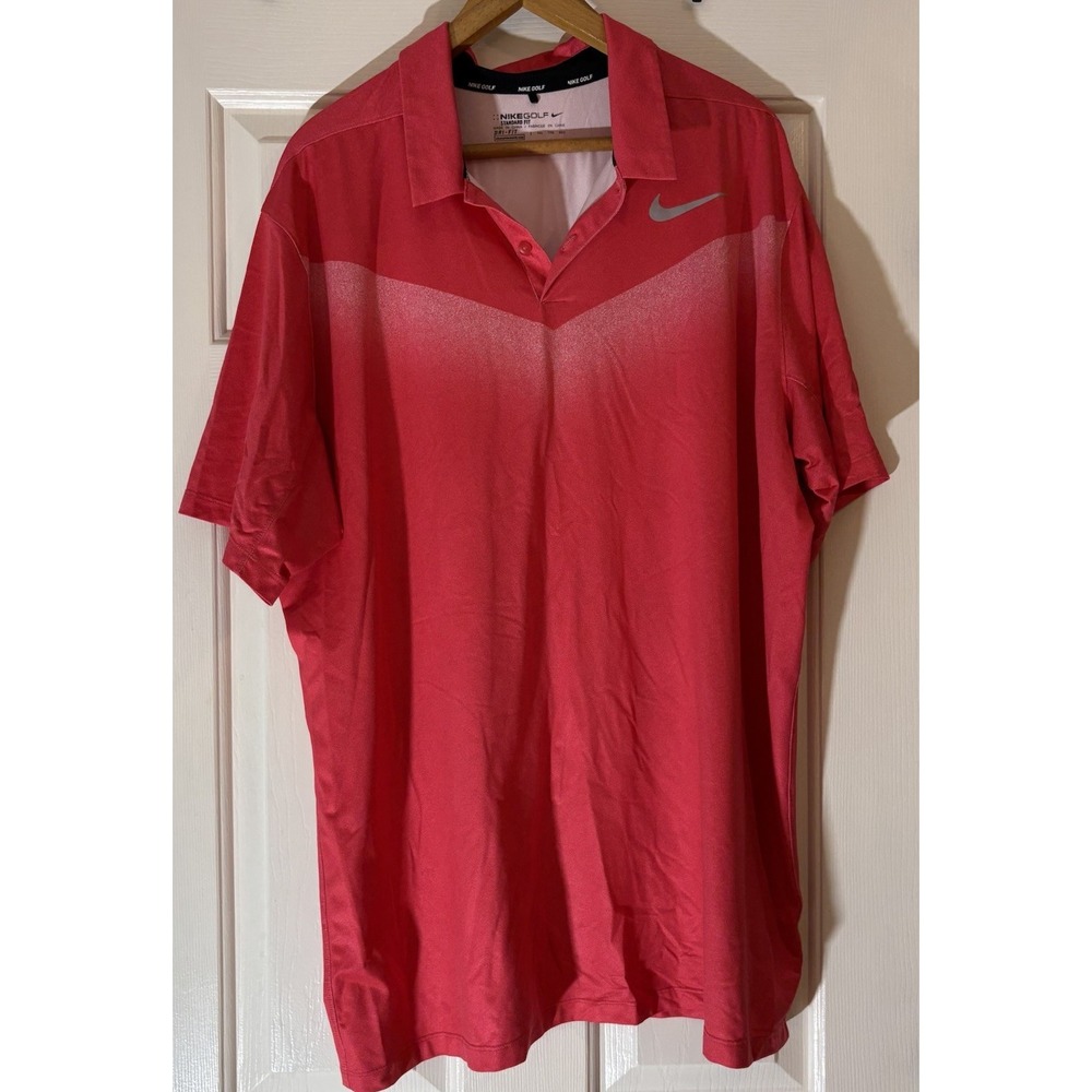 Nike Golf Dri-FIT Men Polo Shirt Hot Pink Short Sleeve 854264-653 Sz XXL
